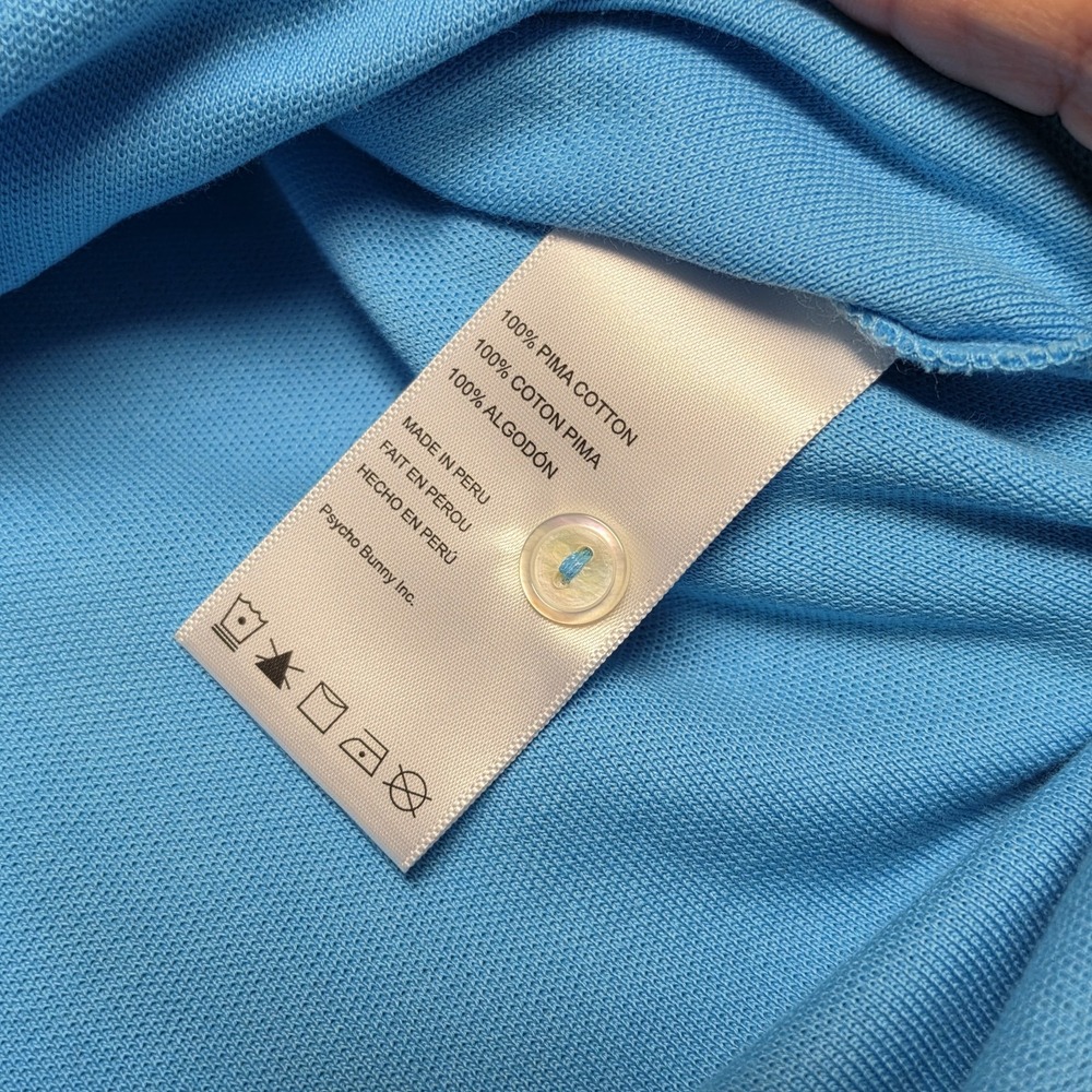 Psycho Bunny Montebello Pima Cotton Polo Shirt XXL Aquarius Blue NWT Logo Golf - Picture 9 of 11